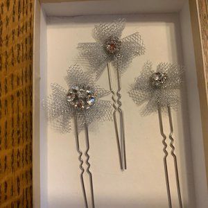 Rhinestone studded hair pins